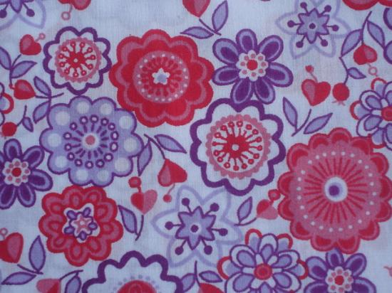 Tissu Liberty Lauren violet et rouge