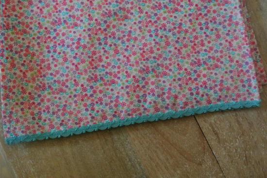 Chèche Rania multicolore bordé mini croquet turquoise