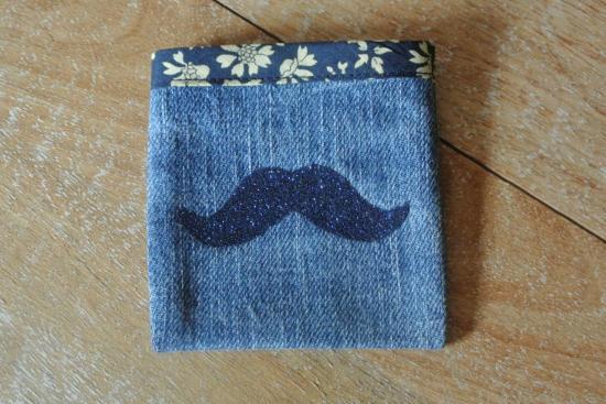 Etui Jeans Capel marine moustache bleue
