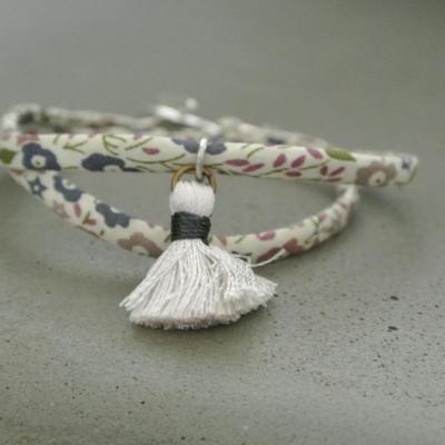 Bracelet cordon Liberty avec pompon